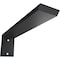Ekena Millwork Hidden Support Steel Heavy Duty Bracket w/ Back Plate, Powder Coated Black 2 1/2"W x 12"D x 4"H BKTM02X12X04HBPBL - alternate 1